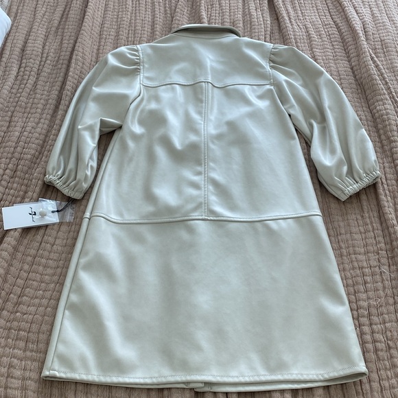 7 for all mankind cream color faux leather jacket/coat trench coat size XS - NWT - Picture 5 of 7